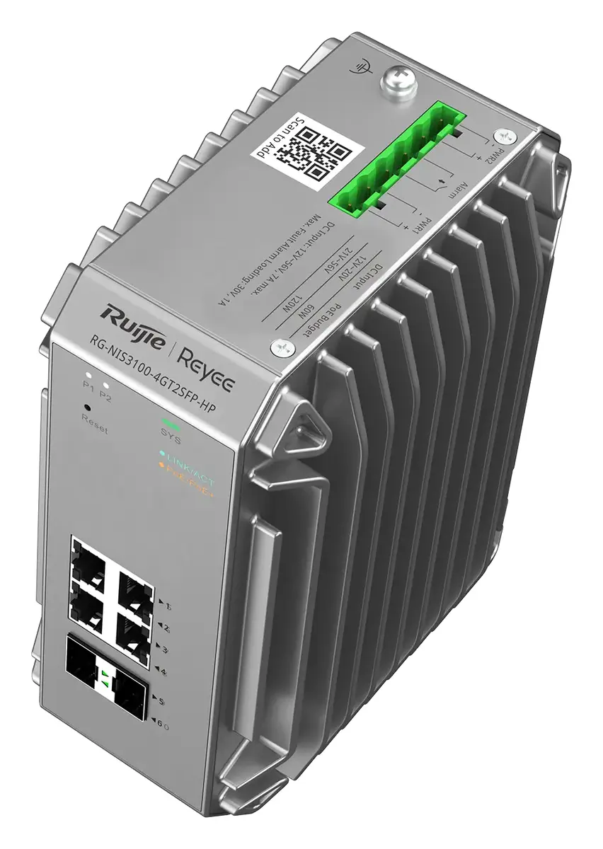 Reyee RG-NIS3100-4GT2SFP-HP 4 Port Gigabit PoE+ 2×SFP Endüstriyel Switch görsel 6