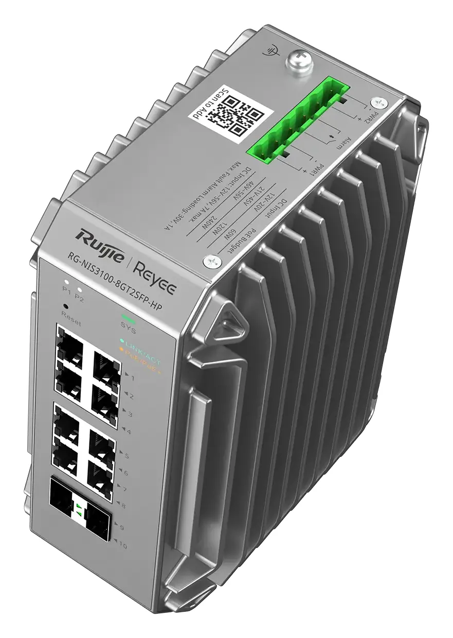 Reyee RG-NIS3100-8GT2SFP-HP 8 Port Gigabit PoE+ 2×SFP Endüstriyel Switch görsel 5