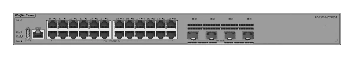 Ruijie RG-CS61-24GT4MS-P 24 Port Gigabit PoE+ 4×2.5G SFP L3 Yönetilebilir Switch