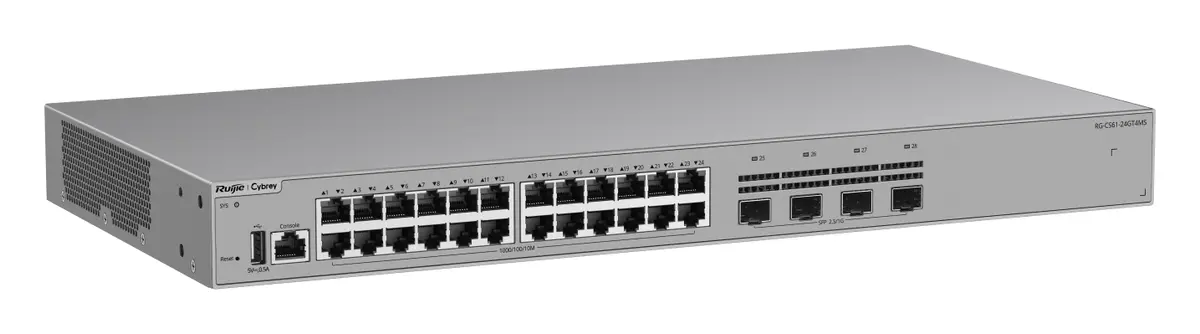 Ruijie RG-CS61-24GT4MS 24 Port Gigabit 4×2.5G SFP L3 Yönetilebilir Switch görsel 3
