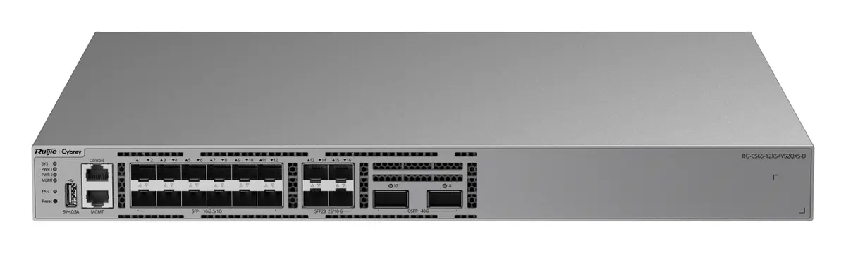 Ruijie RG-CS65-12XS4VS2QXS-D 12 Port 10G SFP+ 4×25G SFP28 2×40G QSFP+ L3 Yönetilebilir Switch görsel 2