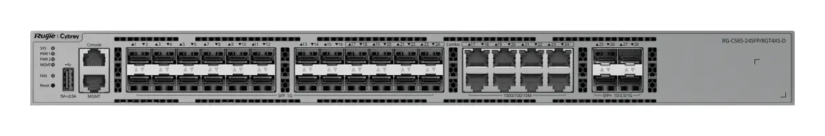 Ruijie RG-CS65-24SFP/8GT4XS-D 24 Port Gigabit SFP 4×10G SFP+ L3 Yönetilebilir Switch