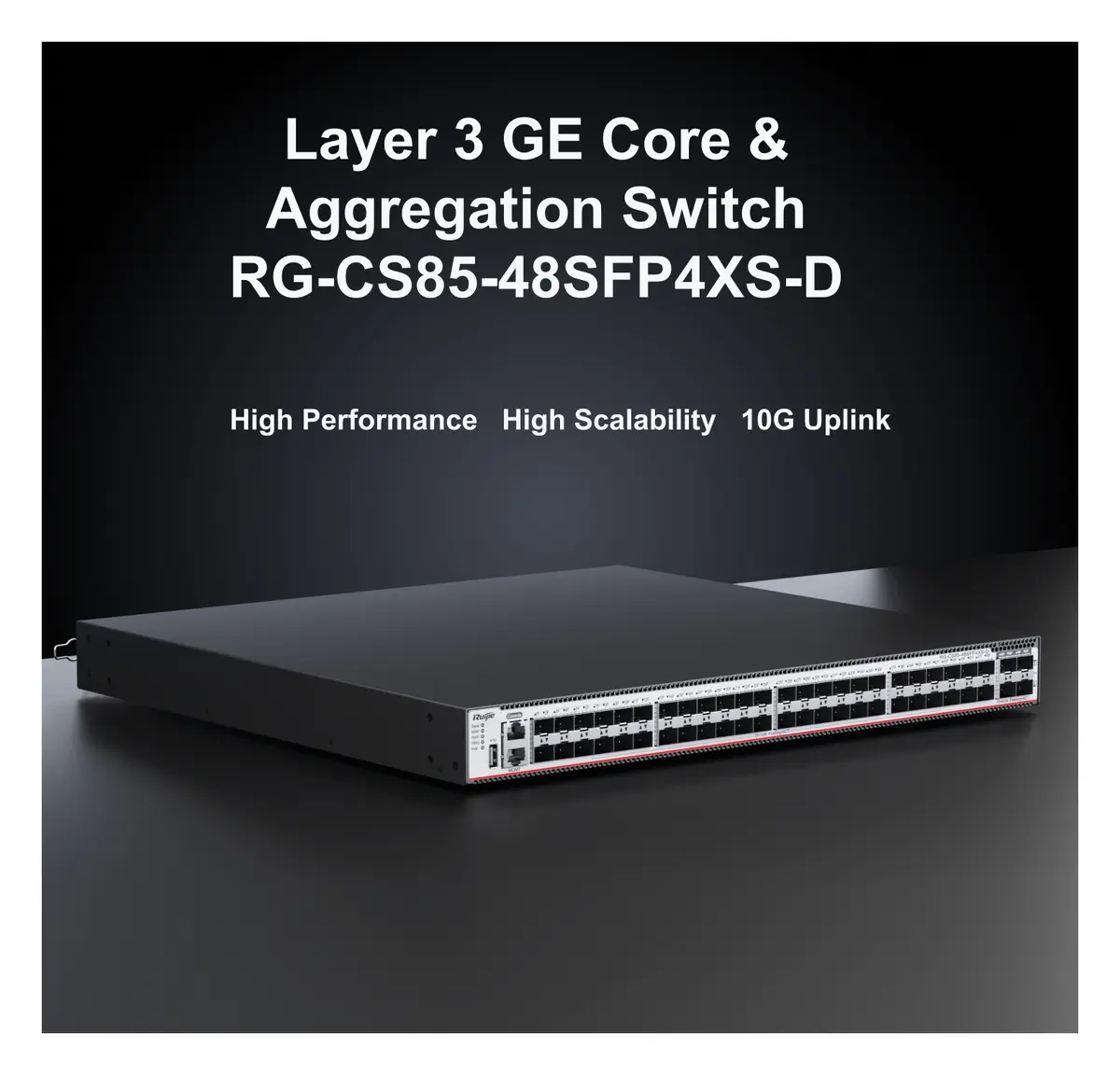 Ruijie RG-CS85-48SFP4XS-D 48 Port Gigabit SFP 4×10G SFP+ L3 Yönetilebilir Switch görsel 2