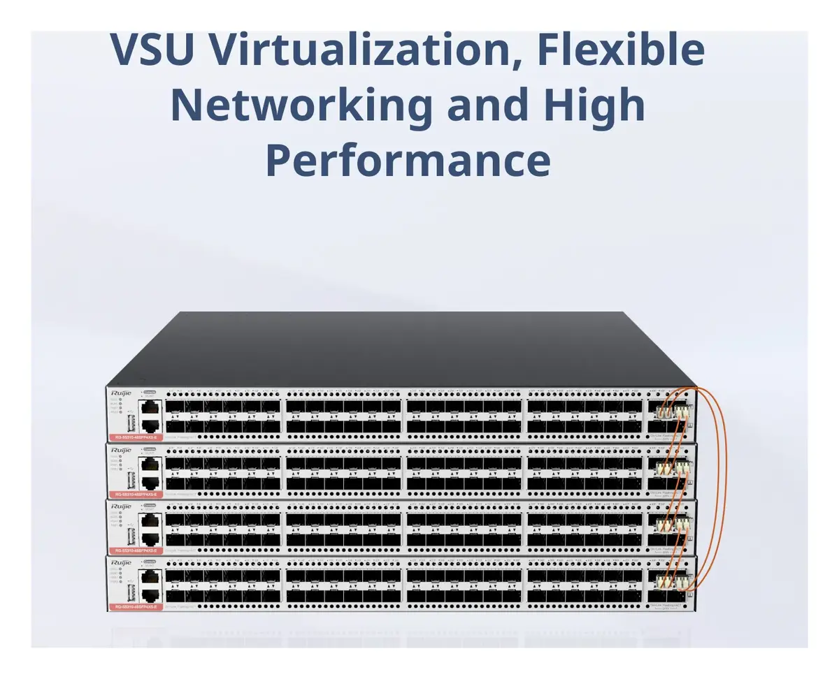 Ruijie RG-S5310-48SFP4XS-E 48 Port Gigabit SFP 4×10G SFP+ L3 Yönetilebilir Switch görsel 2