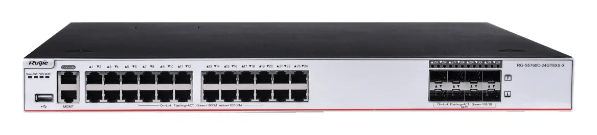 Ruijie RG-S5760C-24GT8XS-X 24 Port Gigabit 8×10G SFP+ L3 Yönetilebilir Switch