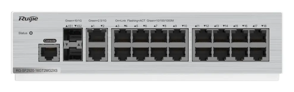 Ruijie RG-SF2920-16GT2MG2XS 16 Port Gigabit 2×2.5G 2×10G SFP+ Yönetilebilir Switch görsel 5