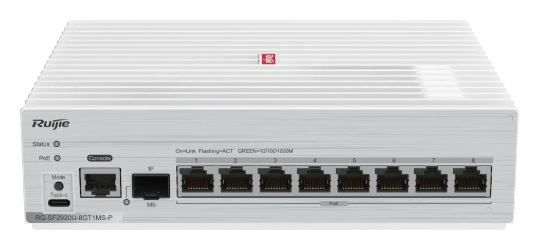 Ruijie RG-SF2920-8GT2MG2XS 8 Port Gigabit 2×2.5G 2×10G SFP+ Yönetilebilir Switch