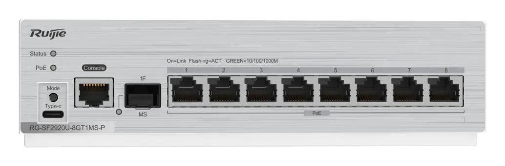 Ruijie RG-SF2920-8GT2MG2XS 8 Port Gigabit 2×2.5G 2×10G SFP+ Yönetilebilir Switch görsel 5