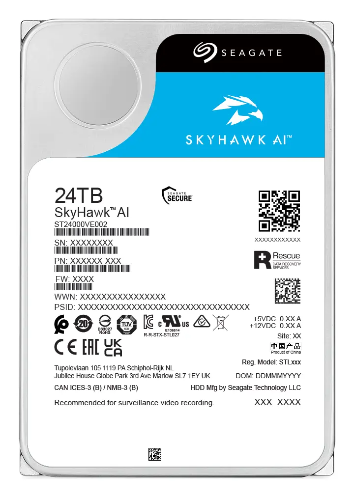 Seagate SkyHawk AI 24TB 3.5" SATA Gözetim Diski (ST24000VE002) görsel 4