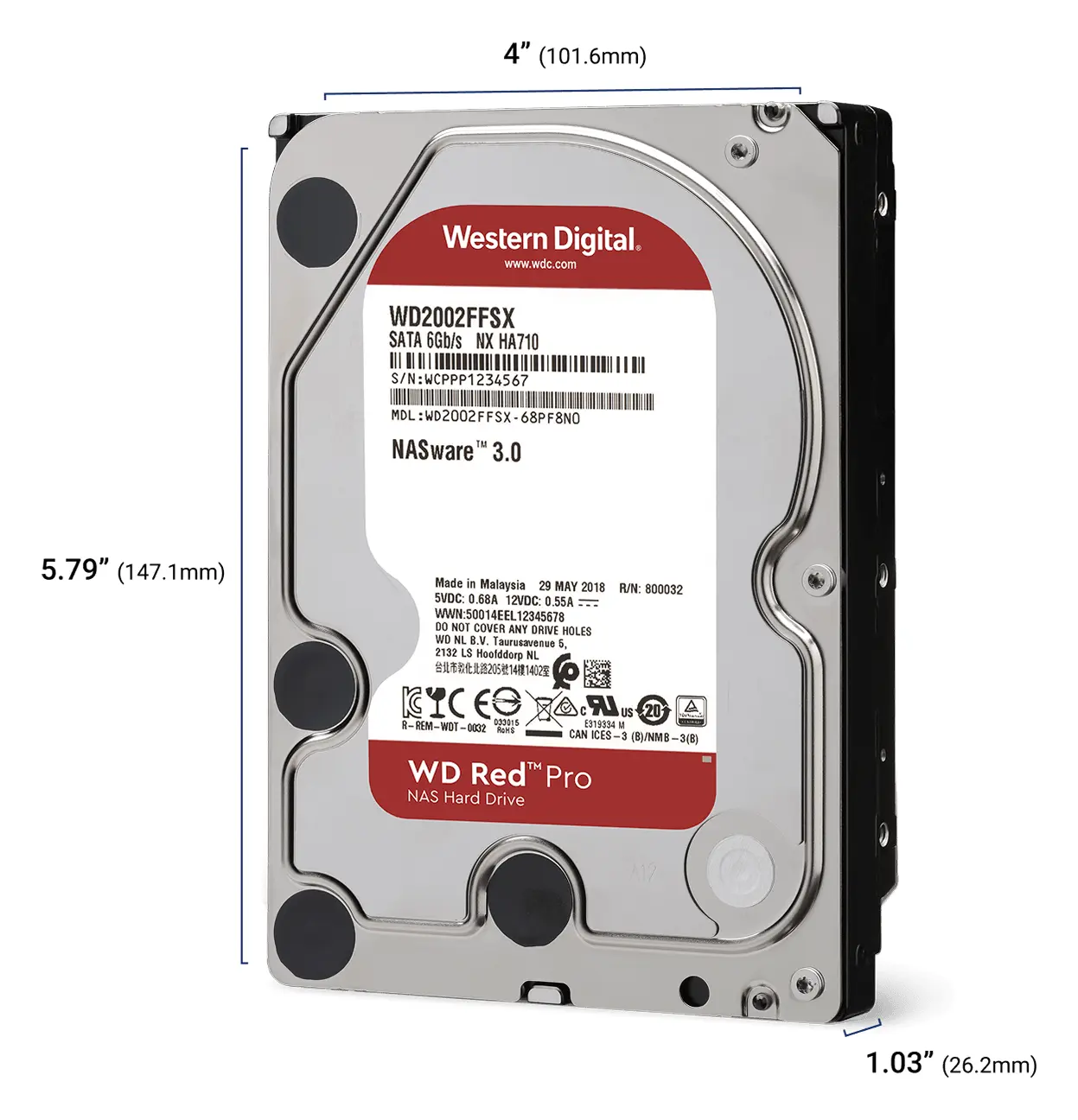 WD Red Pro 22TB 3.5" SATA NAS Diski (WD221KFGX) — görsel 2