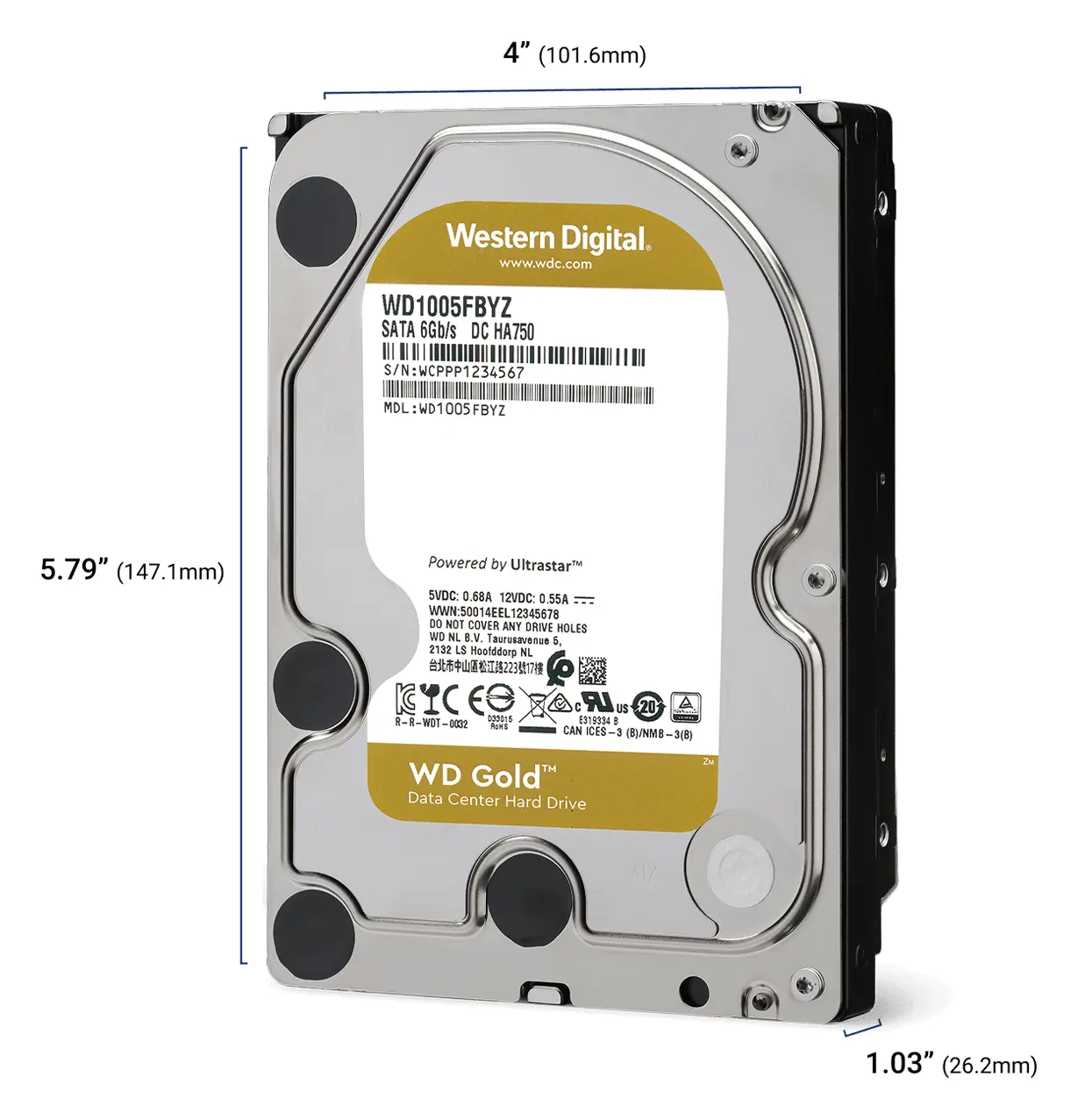 WD Gold 6TB 3.5" SATA Kurumsal Disk (WD6004FRYZ) — görsel 2